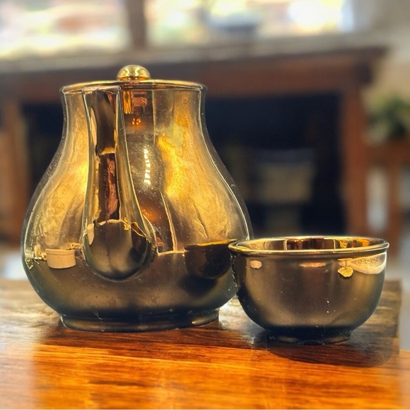 G&S Ltd. Gibson and Sons Burslem.Copper Toned Lustreware. Vintage Ceramic Teapot - Picture 3 of 10